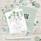 Budget Eucalyptus We Do QR Code Wedding Invitation