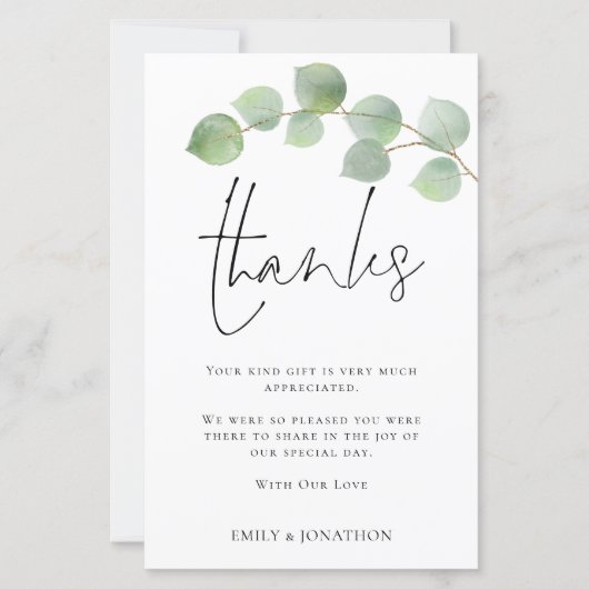 BUDGET Eucalyptus Weddenschap 3 Foto citaat Bedank (Voorkant)