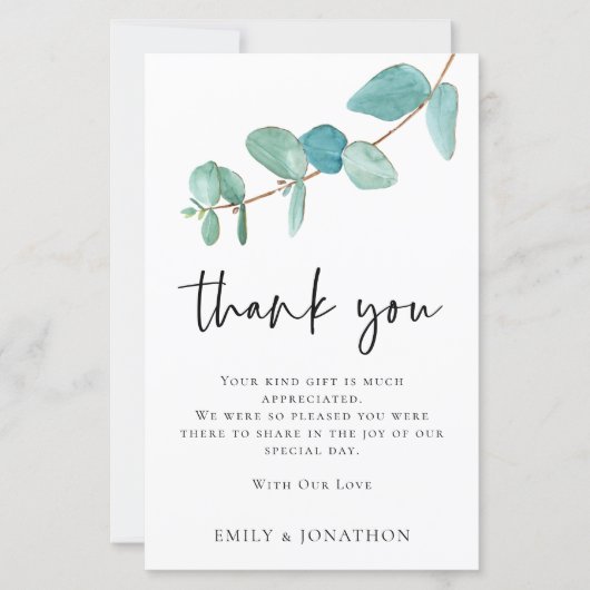 BUDGET Eucalyptus Weddenschap 3 Foto citaat Bedank (Voorkant)