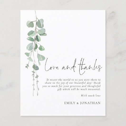 BUDGET Eucalyptus Weddenschap Bedankt Dank je wel (Voorkant)