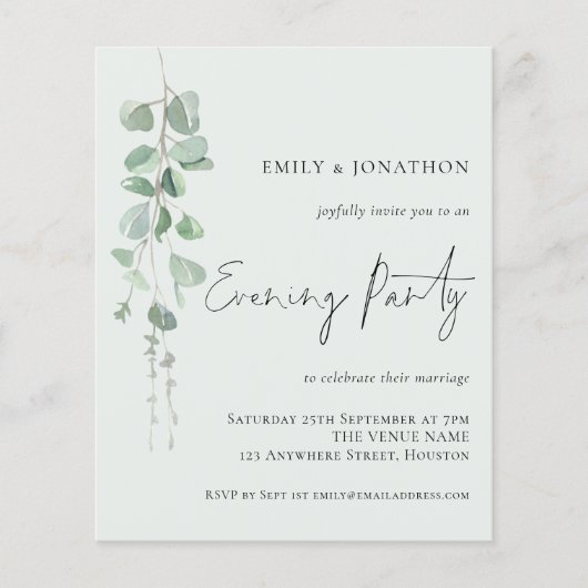 Budget Eucalyptus Weddenschap Evening Party Mint (Voorkant)