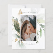 Budget Eucalyptus Weddenschap Foto Uitnodiging (Voorkant)