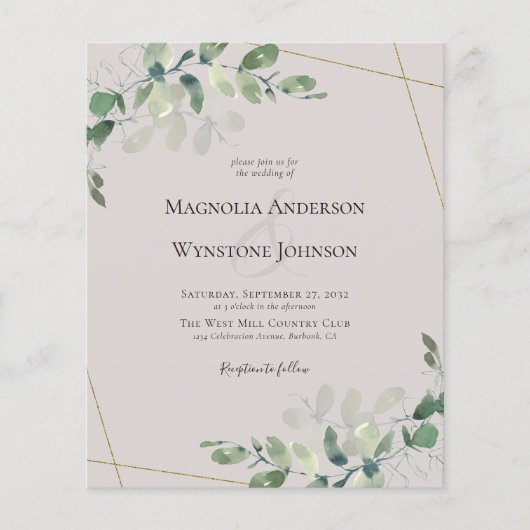 Budget Eucalyptus Weddenschap QR Code (Voorkant)