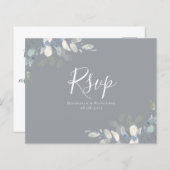 Budget Eucalyptus Weddenschap RSVP Briefkaart (Voorkant / Achterkant)
