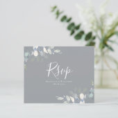 Budget Eucalyptus Weddenschap RSVP Briefkaart (Staand voorkant)