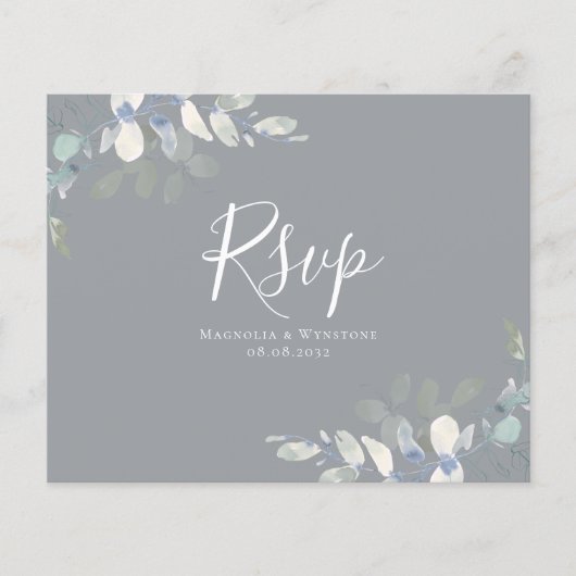 Budget Eucalyptus Weddenschap RSVP Briefkaart (Voorkant)