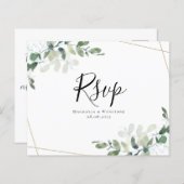 Budget Eucalyptus Weddenschap RSVP Briefkaart (Voorkant / Achterkant)