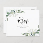 Budget Eucalyptus Weddenschap RSVP Briefkaart (Voorkant / Achterkant)