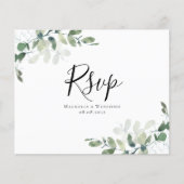 Budget Eucalyptus Weddenschap RSVP Briefkaart (Voorkant)