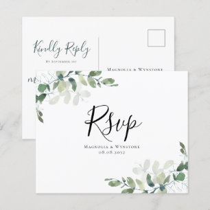 Budget Eucalyptus Weddenschap RSVP Briefkaart