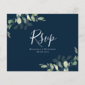 Budget Eucalyptus Weddenschap RSVP Briefkaart (Voorkant)