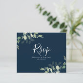 Budget Eucalyptus Weddenschap RSVP Briefkaart (Staand voorkant)