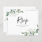 Budget Eucalyptus Weddenschap RSVP Briefkaart (Voorkant / Achterkant)