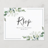 Budget Eucalyptus Weddenschap RSVP Briefkaart (Voorkant)