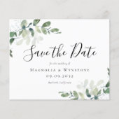BUDGET Eucalyptus Weddenschap Save the Date Briefk (Voorkant)