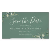 BUDGET Eucalyptus Weddenschap sparen Datum Busines Magnetisch Visitekaartje (Voorkant)