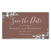 BUDGET Eucalyptus Weddenschap sparen de datum Magnetisch Visitekaartje (Voorkant)