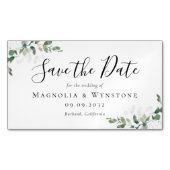 BUDGET Eucalyptus Weddenschap sparen de datum Magnetisch Visitekaartje (Voorkant)