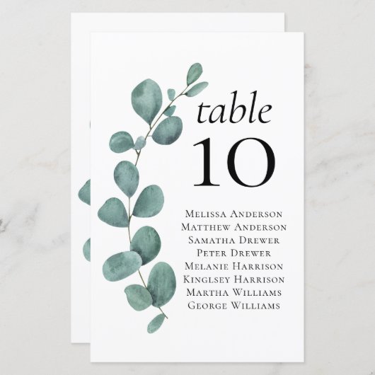 BUDGET Eucalyptus Weddenschapstabel (Voorkant / Achterkant)