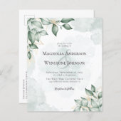Budget Eucalyptus Wedding Briefkaart Uitnodigen (Voorkant / Achterkant)