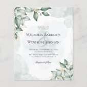 Budget Eucalyptus Wedding Briefkaart Uitnodigen (Voorkant)
