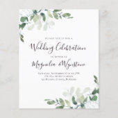 Budget Eucalyptus Wedding Celebration Uitnodiging (Voorkant)