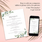 Budget Eucalyptus Wedding Details Enclosure Kaart