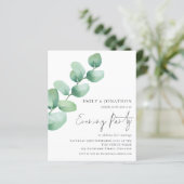 Budget Eucalyptus Wedding Evening Party Uitnodigin (Staand voorkant)