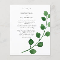 Budget Eucalyptus Wedding Flyer-uitnodiging