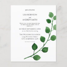 Budget Eucalyptus Wedding Flyer-uitnodiging