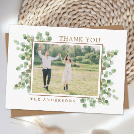 Budget Eucalyptus Wedding Foto Greenery Dank u Notitiekaartje