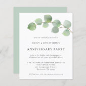 Budget Eucalyptus Wedding Jubileum Party Invite (Voorkant / Achterkant)