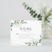 Budget Eucalyptus Wedding RSVP Response Kaart (Staand voorkant)
