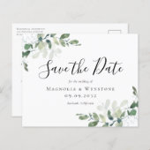 Budget Eucalyptus Wedding Save the Date Briefkaart (Voorkant / Achterkant)