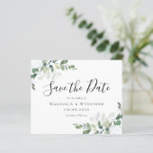 Budget Eucalyptus Wedding Save the Date Briefkaart (Staand voorkant)