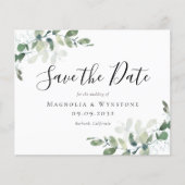Budget Eucalyptus Wedding Save the Date Briefkaart (Voorkant)