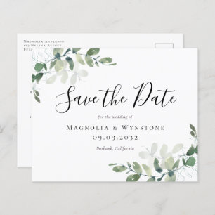Budget Eucalyptus Wedding Save the Date Briefkaart