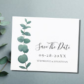 Budget Eucalyptus Wedding Save the Date Kaart