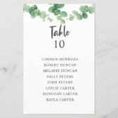 Budget Eucalyptus Wedding Seating Chart Table Kaar (Achterkant)