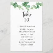 Budget Eucalyptus Wedding Seating Chart Table Kaar (Voorkant)