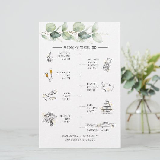 Budget Eucalyptus Weduwroute Tijdschema Briefpapier (Staand voorkant)