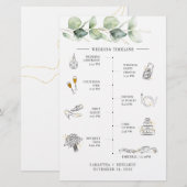 Budget Eucalyptus Weduwroute Tijdschema Briefpapier (Voorkant / Achterkant)