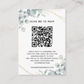 Budget Eucalyptus Weduwschap Website RSVP QR Code Informatiekaartje (Voorkant)