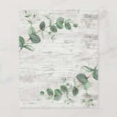 budget Eucalyptus white wood bruiloft Uitnodiging Flyer (Achterkant)