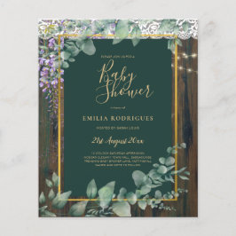 BUDGET Eucalyptus Wisteria BABY SHOWER Rustige kan Flyer