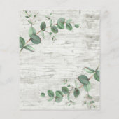 budget Eucalyptus witte houten trouw uitnodiging Flyer (Achterkant)