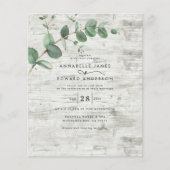 budget Eucalyptus witte houten trouw uitnodiging Flyer (Voorkant)