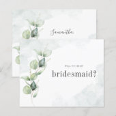 Budget Eucalyptus zal je mijn Bridesmaïde Kaart zi (Voorkant / Achterkant)