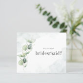 Budget Eucalyptus zal je mijn Bridesmaïde Kaart zi (Staand voorkant)