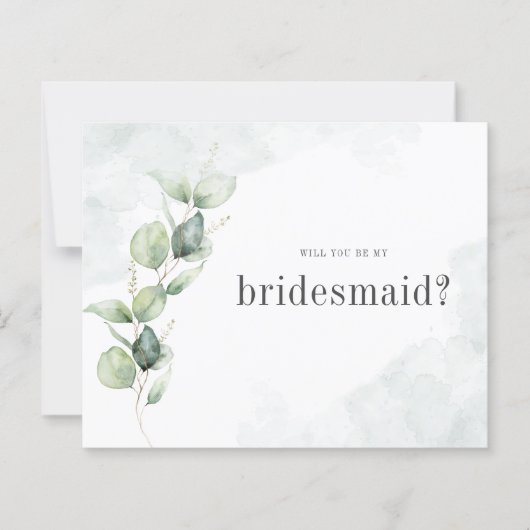Budget Eucalyptus zal je mijn Bridesmaïde Kaart zi (Voorkant)